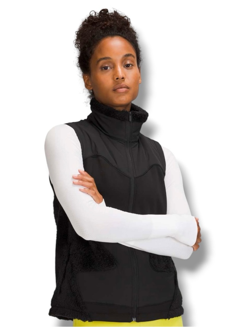 NWT Lululemon Fleece Insulated Vest Black Front Pockets Full Zip Soft Cozy, sz 6